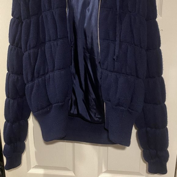 Adidas Originals Women's Dark Indigo LC S KNIT Winter Jacket Size Medium E81240 - Picture 3 of 4